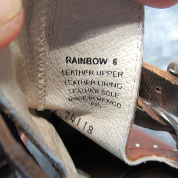 Freebird Womens‎ Boots 6 Rainbow Brown Western Studded Leather Ankle Booties - Picture 13 of 16